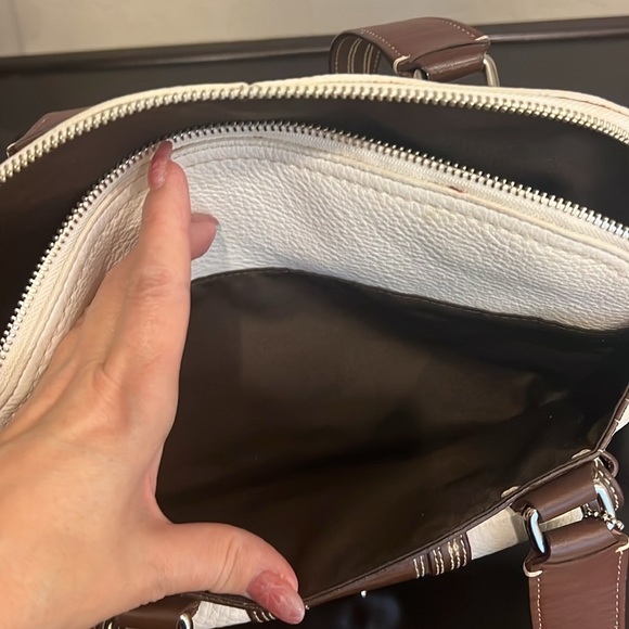 Coach Hampton Brown/Cream Pebbled Leather Satchel limited edition - Picture 10 of 16